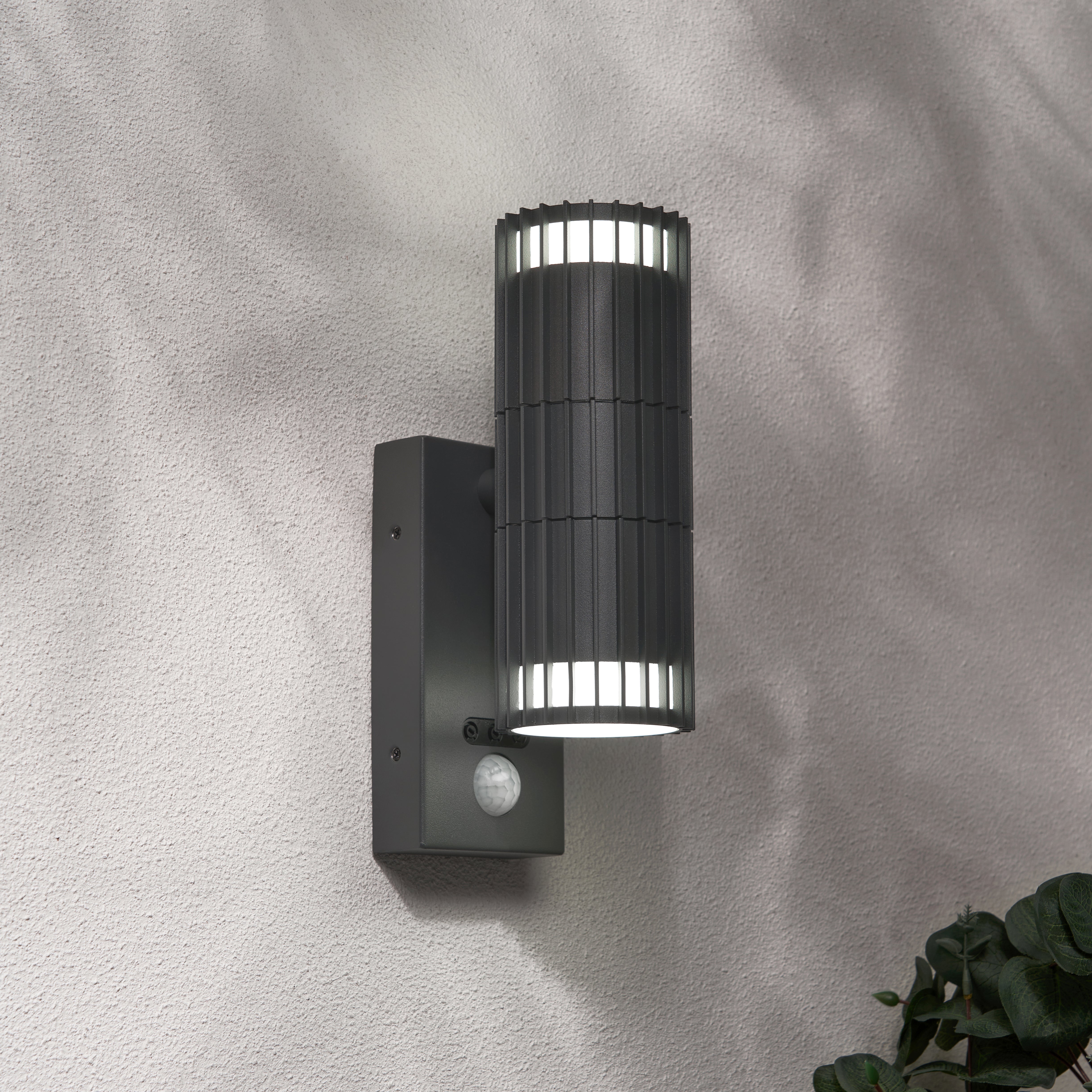 Forum ZN-44263-ANTH Muto Outdoor Up and Down Wall Light with PIR Sensor, Anthracite