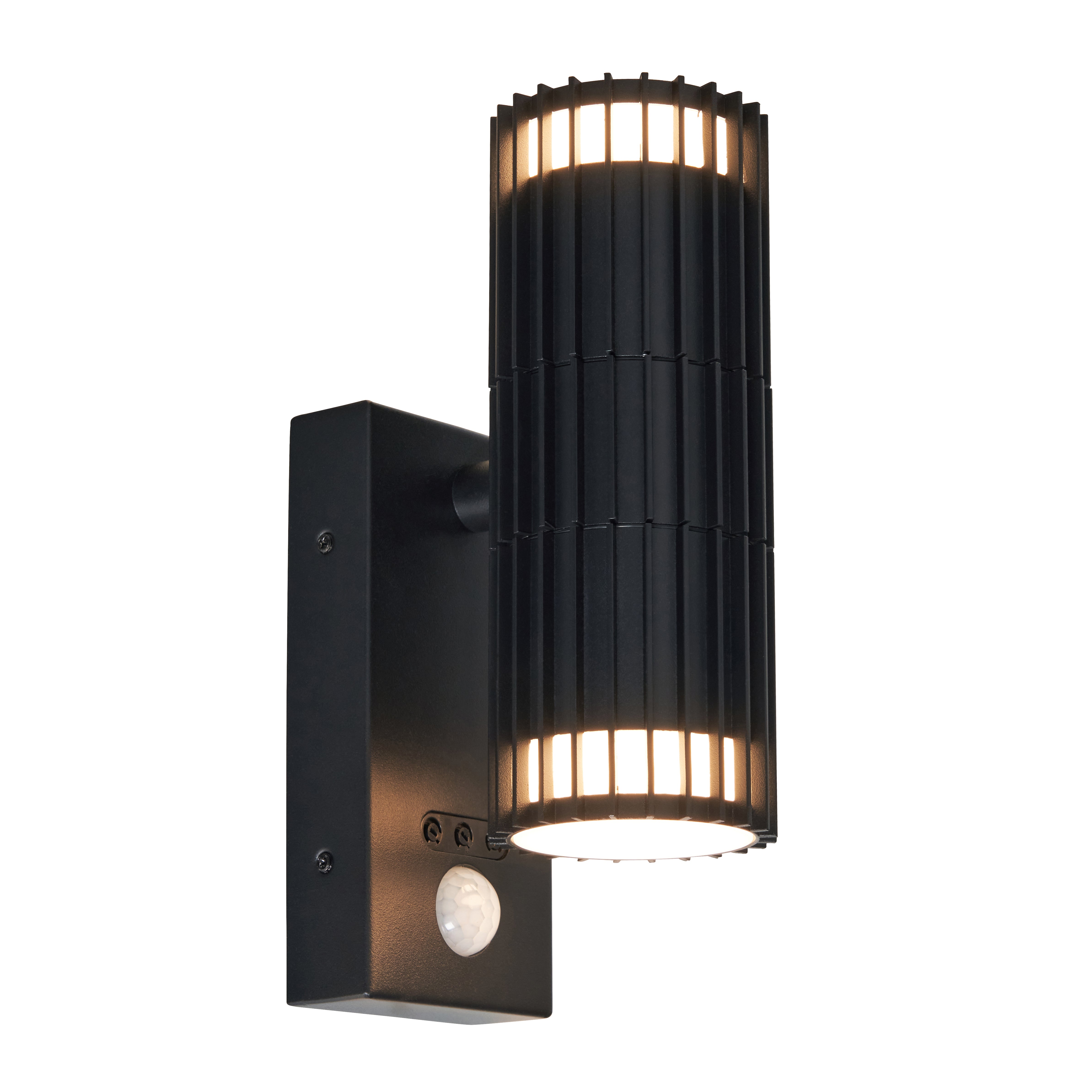 Forum ZN-44263-BLK Muto Outdoor Up and Down Wall Light with PIR Sensor, Black