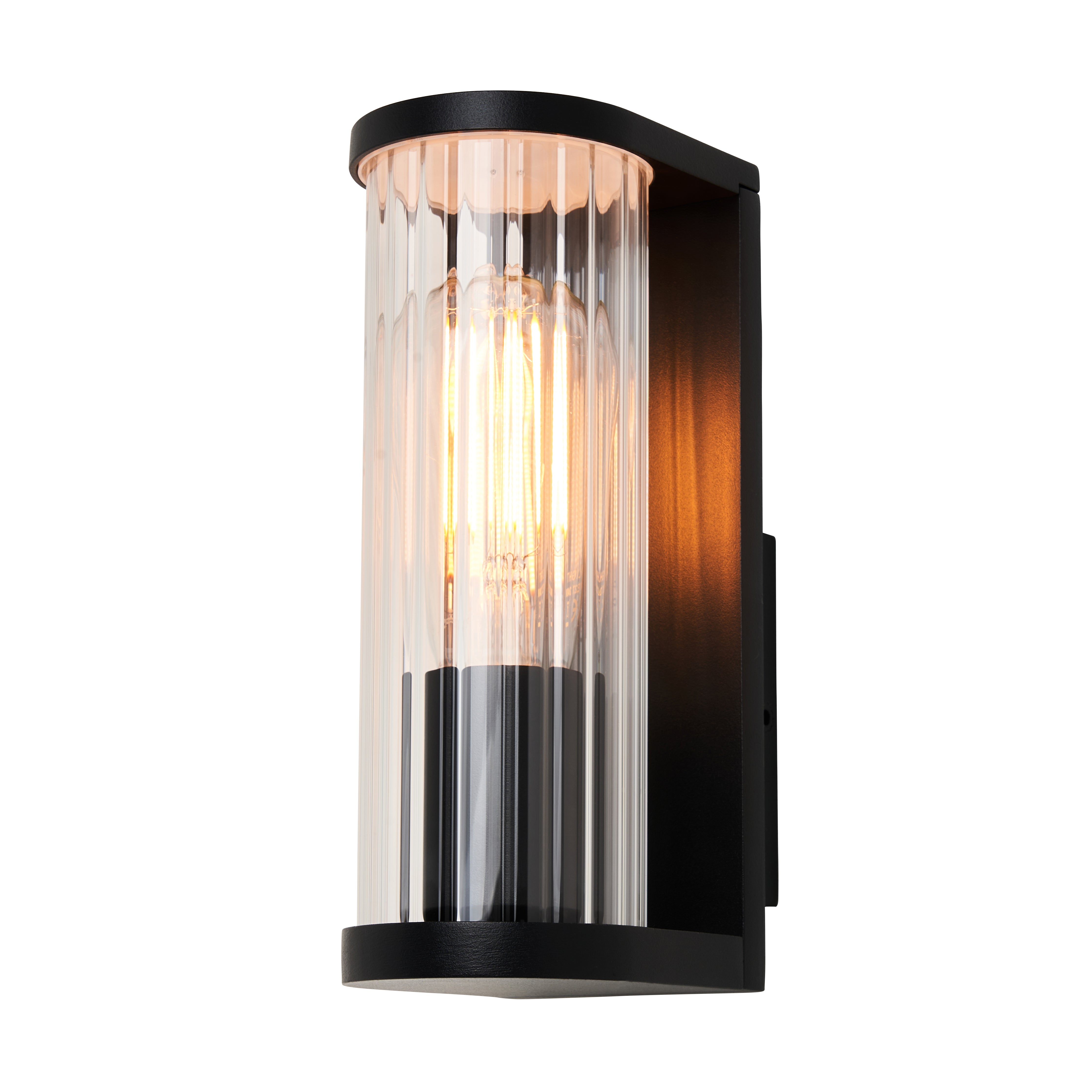 Forum ZN-44411-BLK Akuma Ribbed Outdoor Wall Light, Black