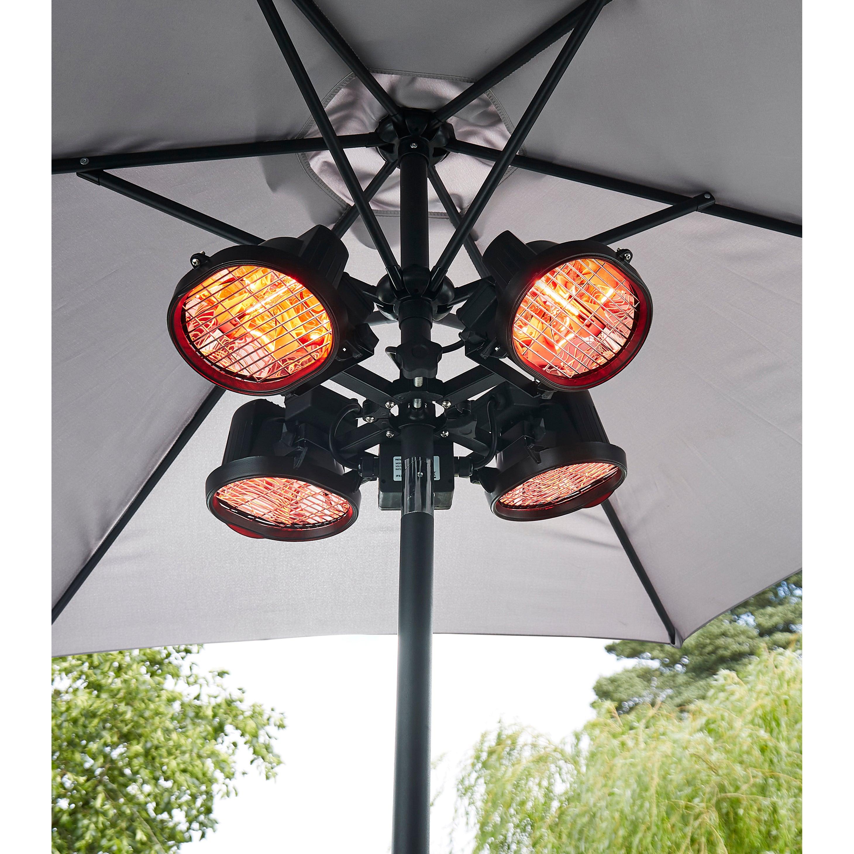 Forum ZR-37445-BLK Ruby 4x450W Alum D/C Parasol Heater Black