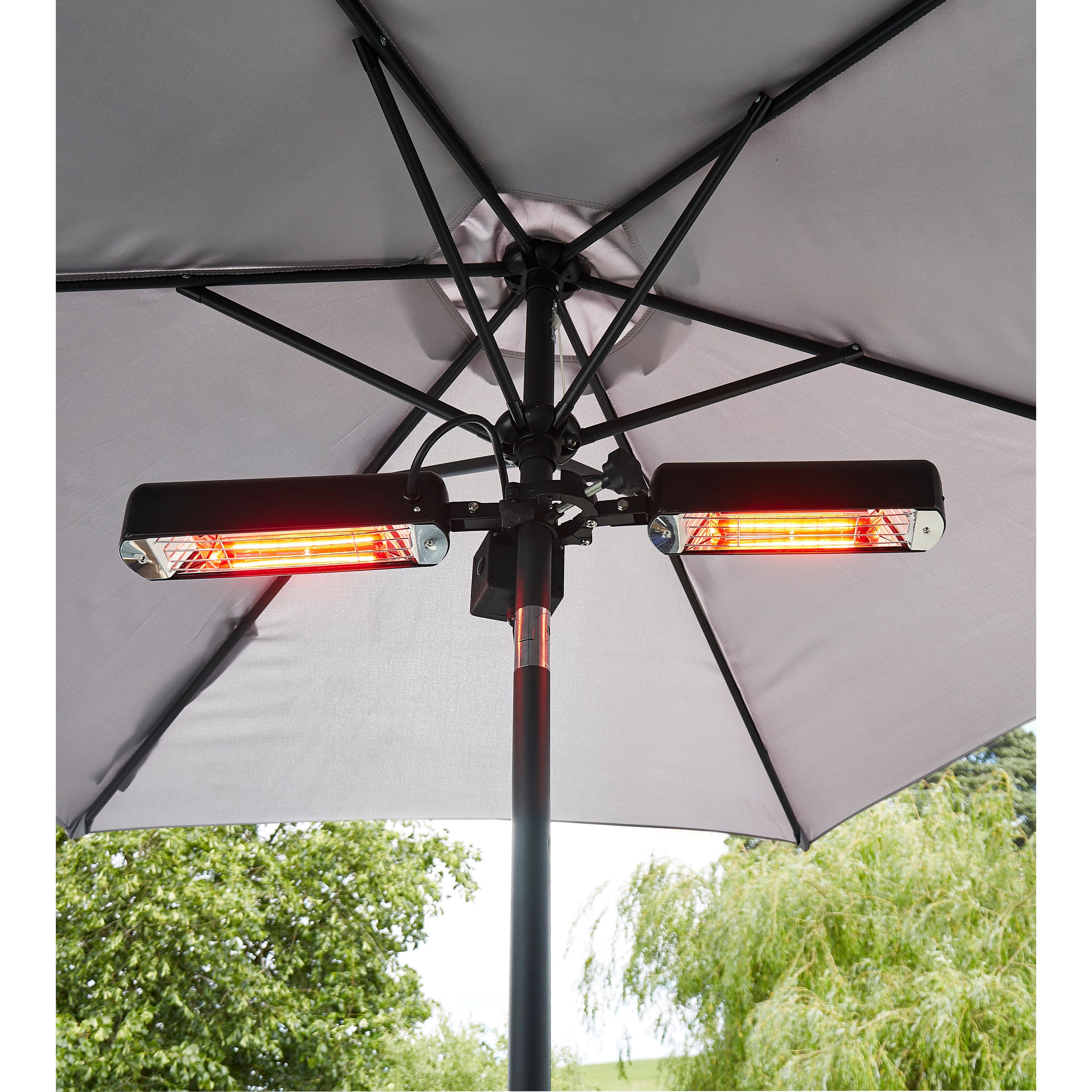 Forum ZR-37448-BLK Topaz 2x800W Alum D/C Parasol Heater Black