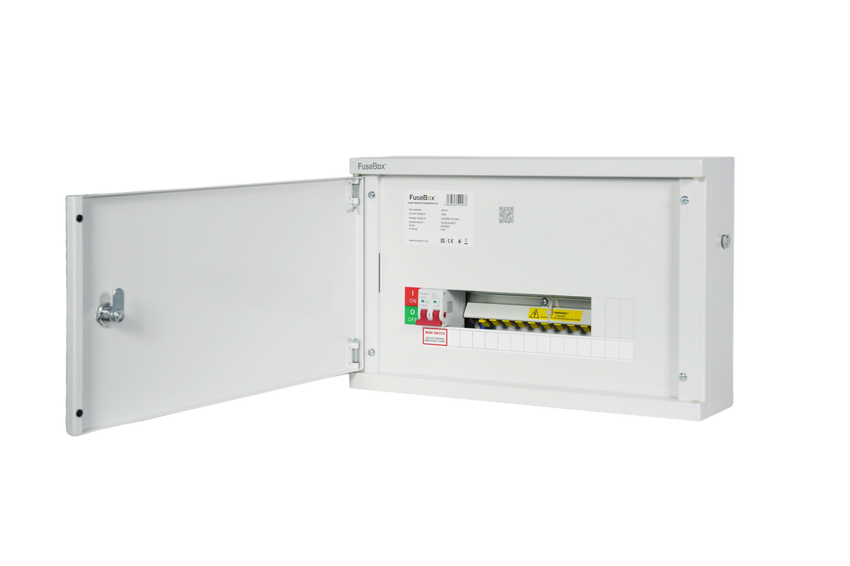 FuseBox HSP14 14 Way SP&N Horizontal Distribution Board c/w Main Switch
