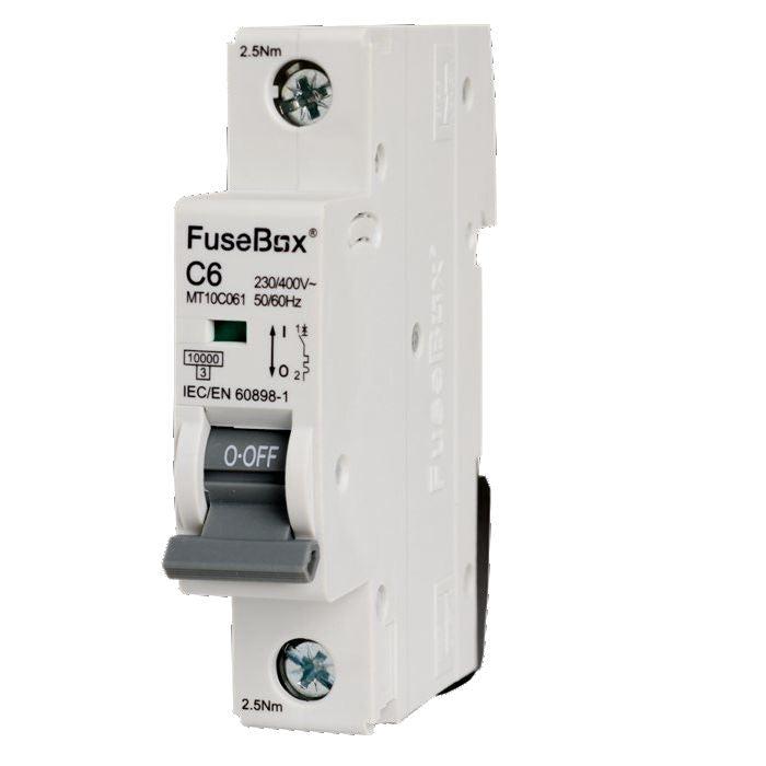FuseBox 6A to 63A Single Pole 10kA C Curve MCB