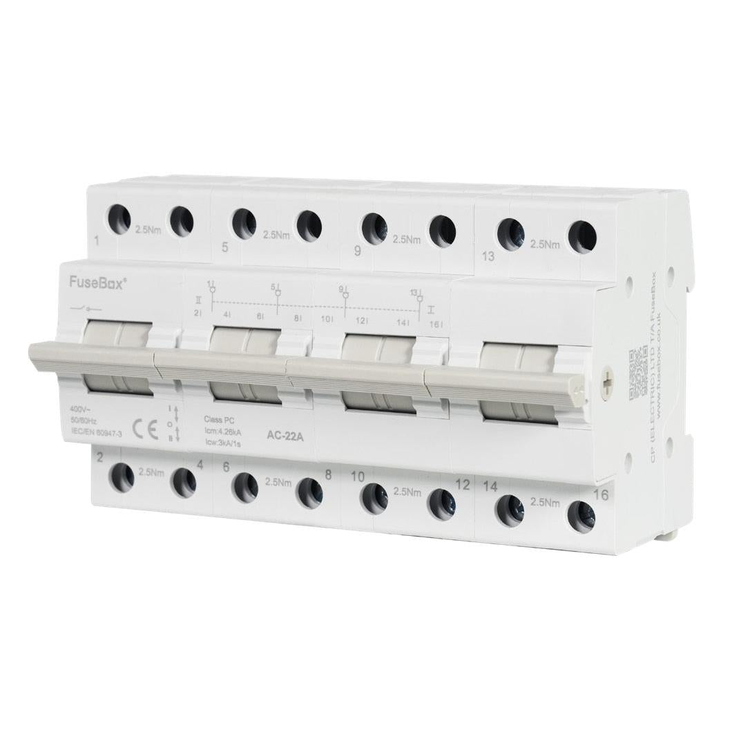 FuseBox CSD4P063 63A 4 Pole AC Changeover Switch Din Rail Mounted