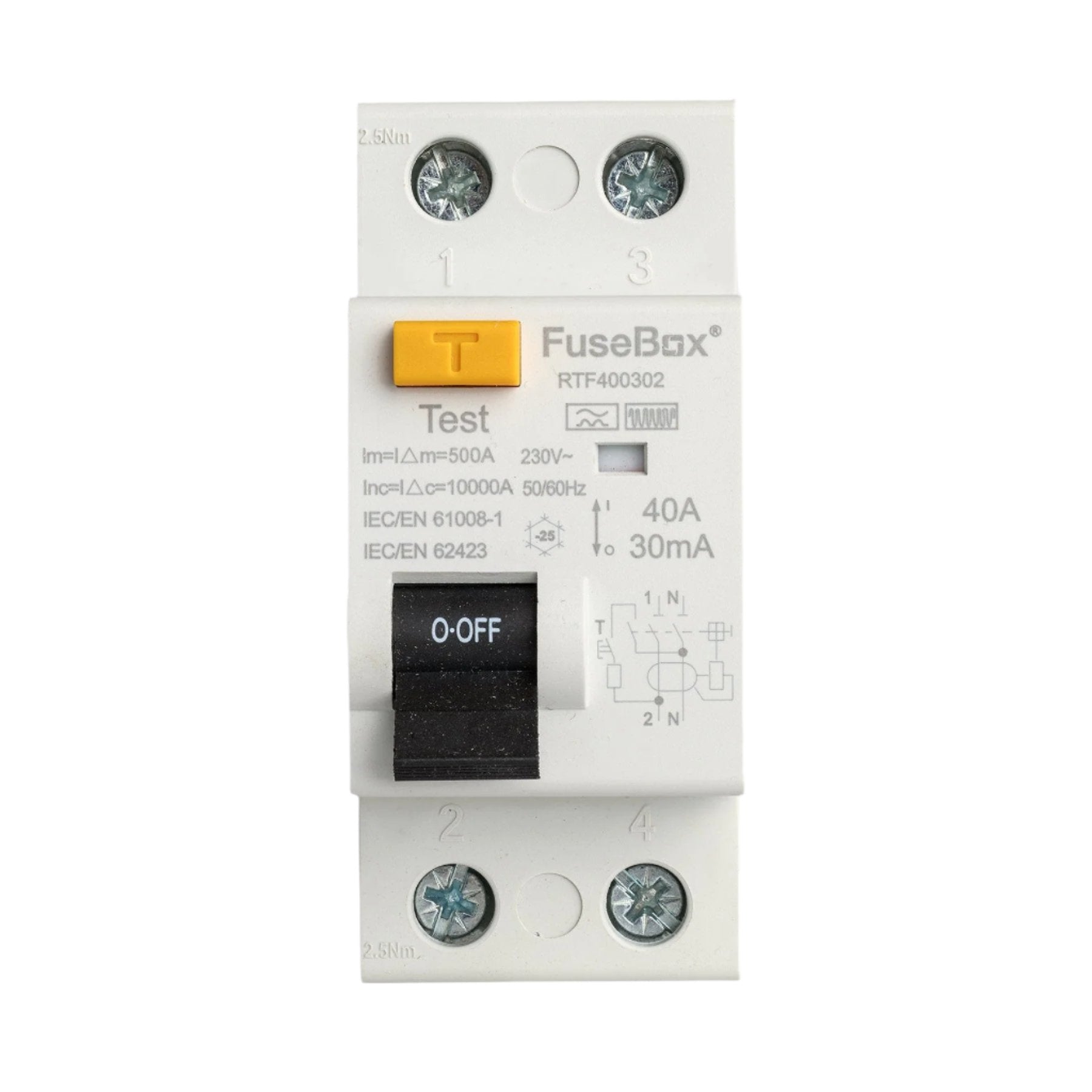 FuseBox RTF400302 Type F RCD 40A 30mA 2P