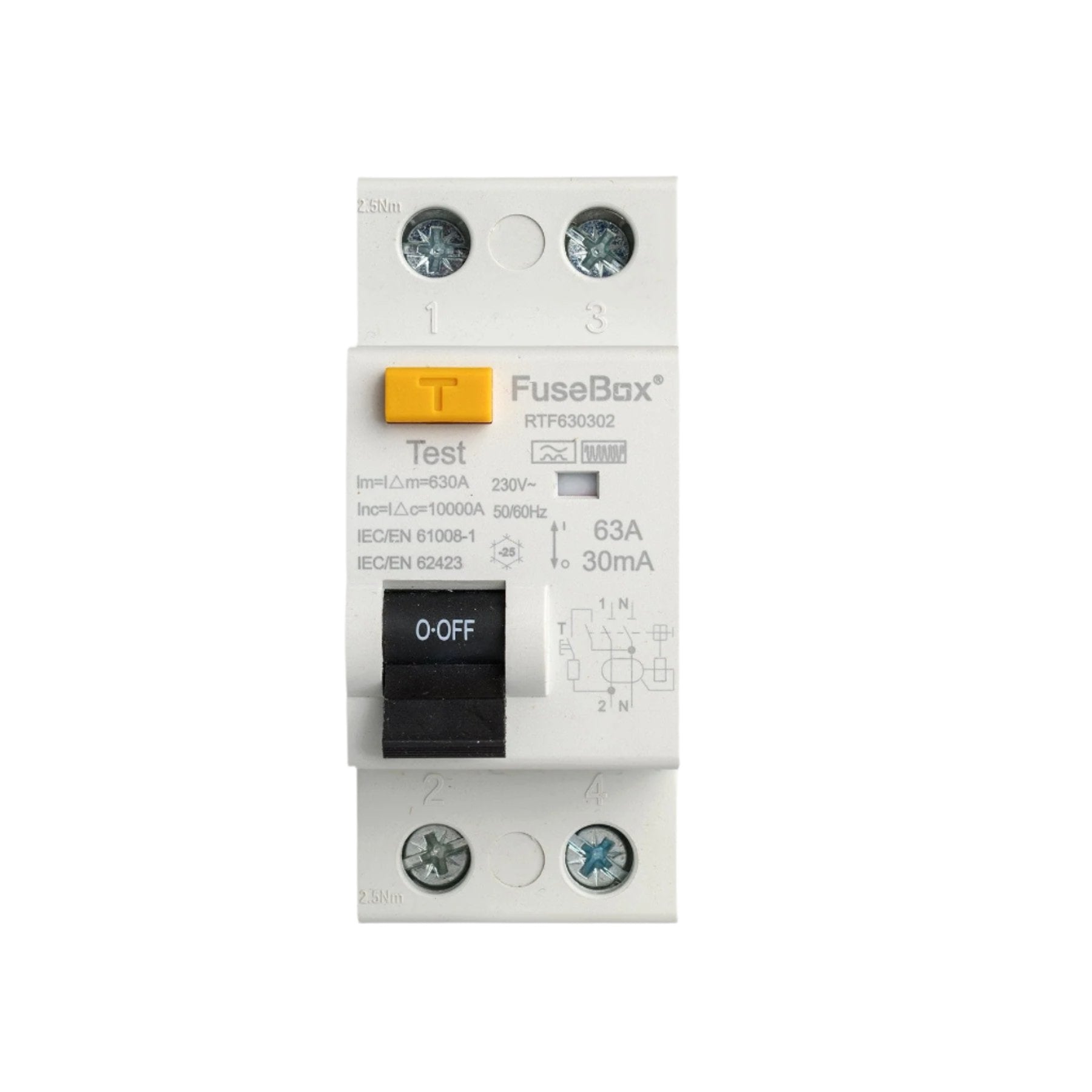 FuseBox RTF630302 Type F RCD 63A 30mA 2P