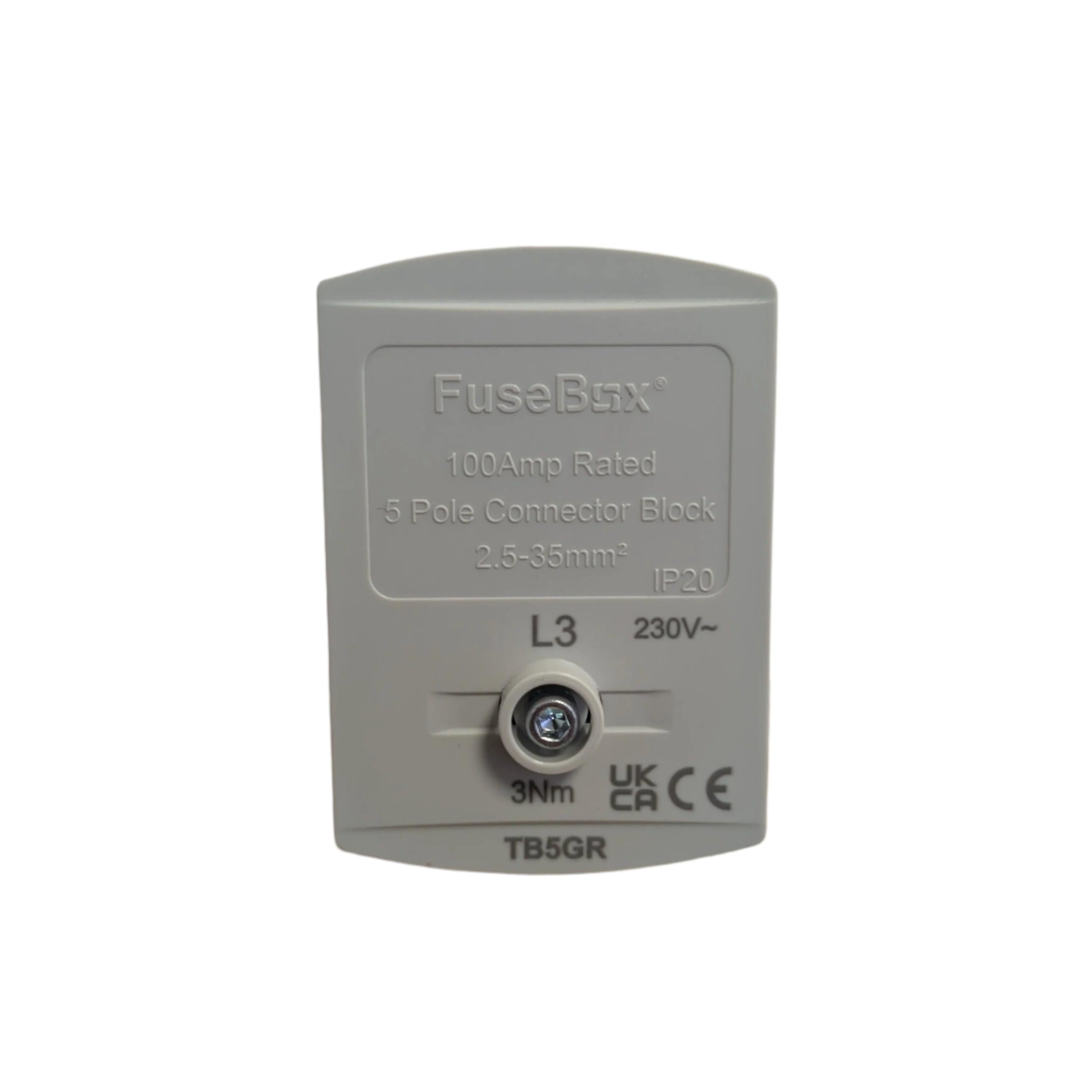 Fusebox TB5GR 100A Single Pole Connector Block Grey