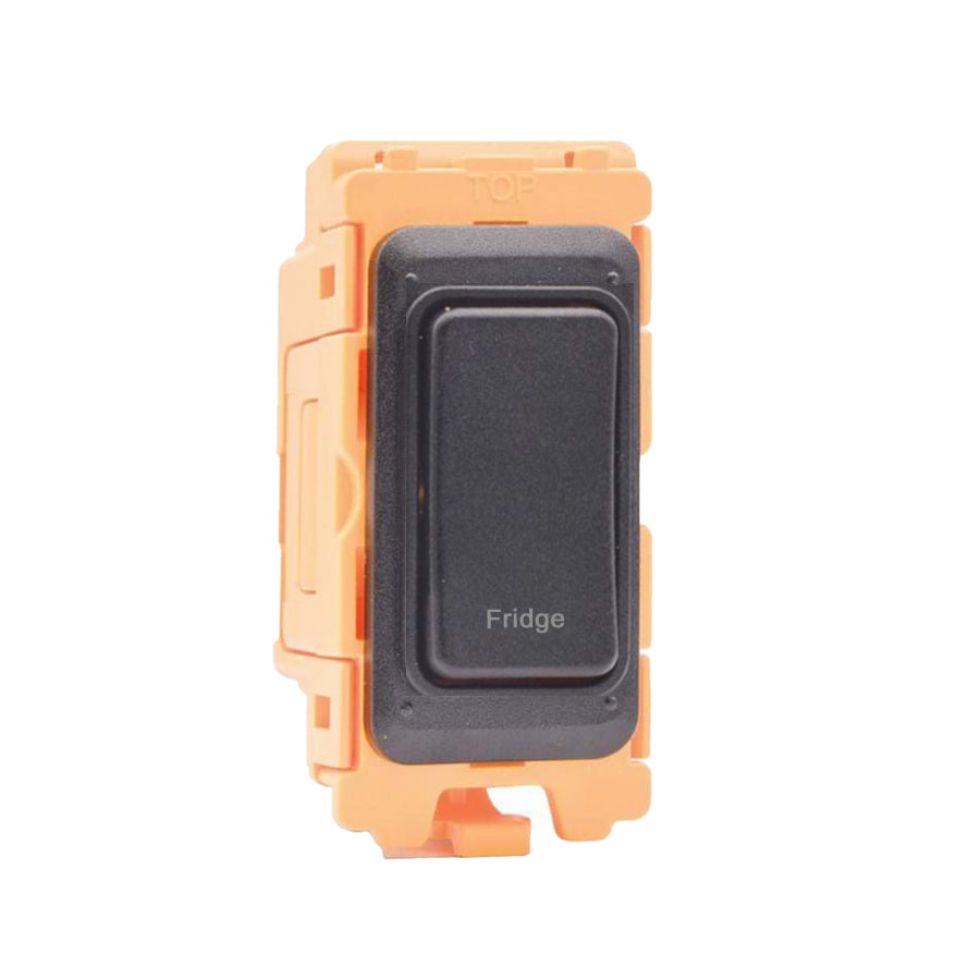 GRID-IT FL FLDP-BL-BL-FG 20AX Double Pole Rocker Module + Printed Legend with Black/Black Inserts