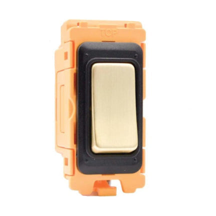 GRID-IT FL FLDP-PB 20AX Double Pole Rocker Module + Bezel with Polished Brass/Black/White Inserts