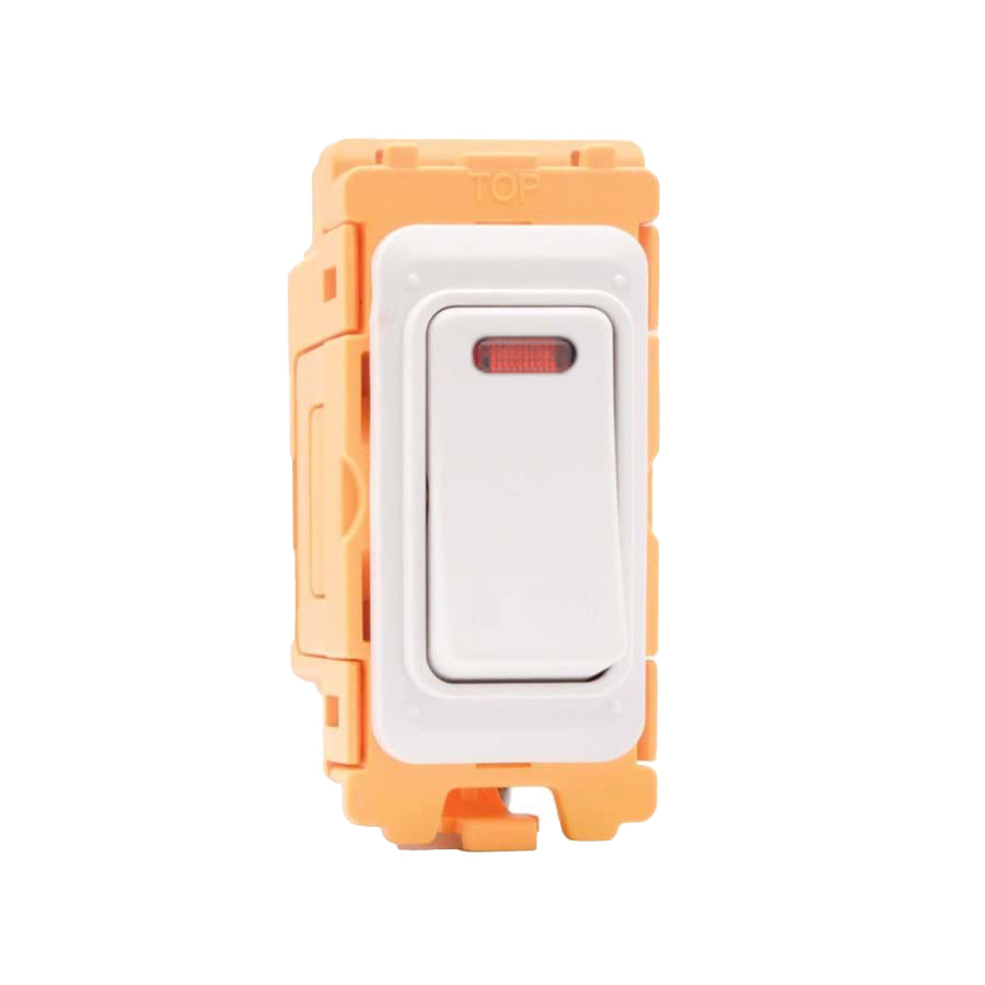 GRID-IT FL FLDPN-WH 20AX Double Pole Rocker + Neon Module + Bezel with White/White Inserts