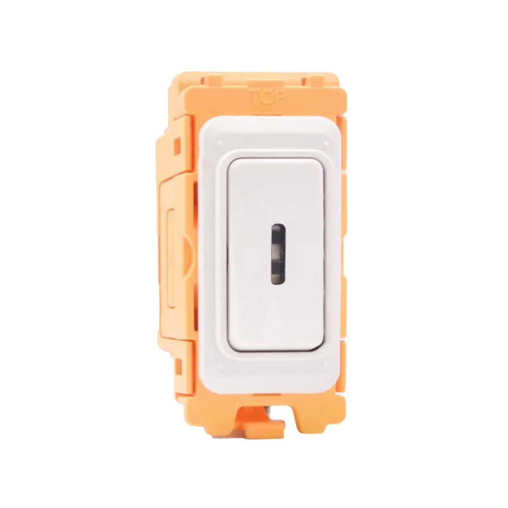 GRID-IT FL FLK212-WH 20AX 2 Way Key Switch Module + Bezel with White/White Inserts