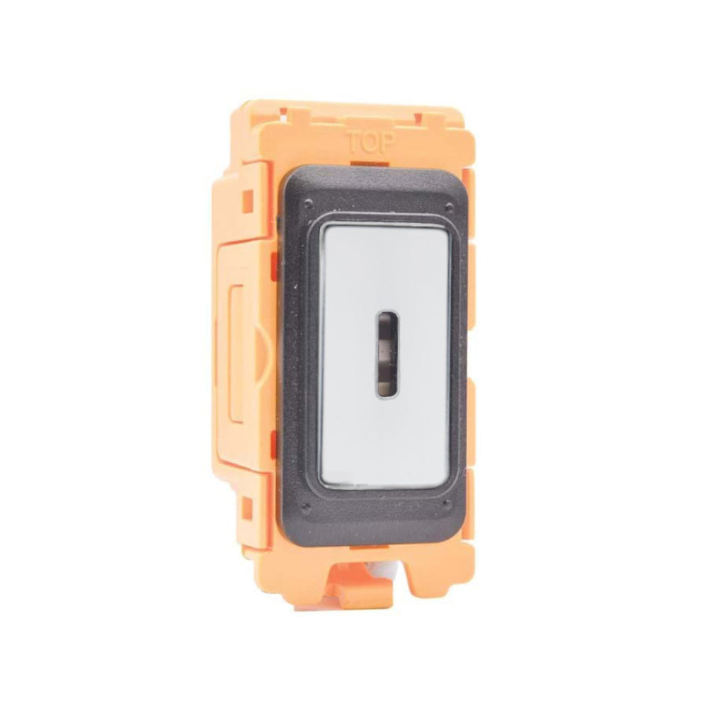 GRID-IT FL FLKDP-BC 20AX Double Pole Key Switch Module + Bezel with Bright Chrome/Black/White/Quartz Grey Inserts