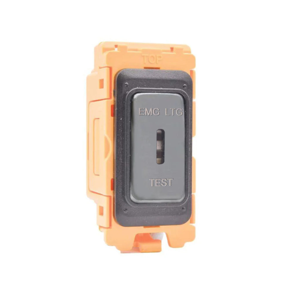 GRID-IT FL FLKDPEL-BK 20AX Double Pole Key Switch EMG LTG TEST Module + Bezel with Black Nickel/Black Inserts