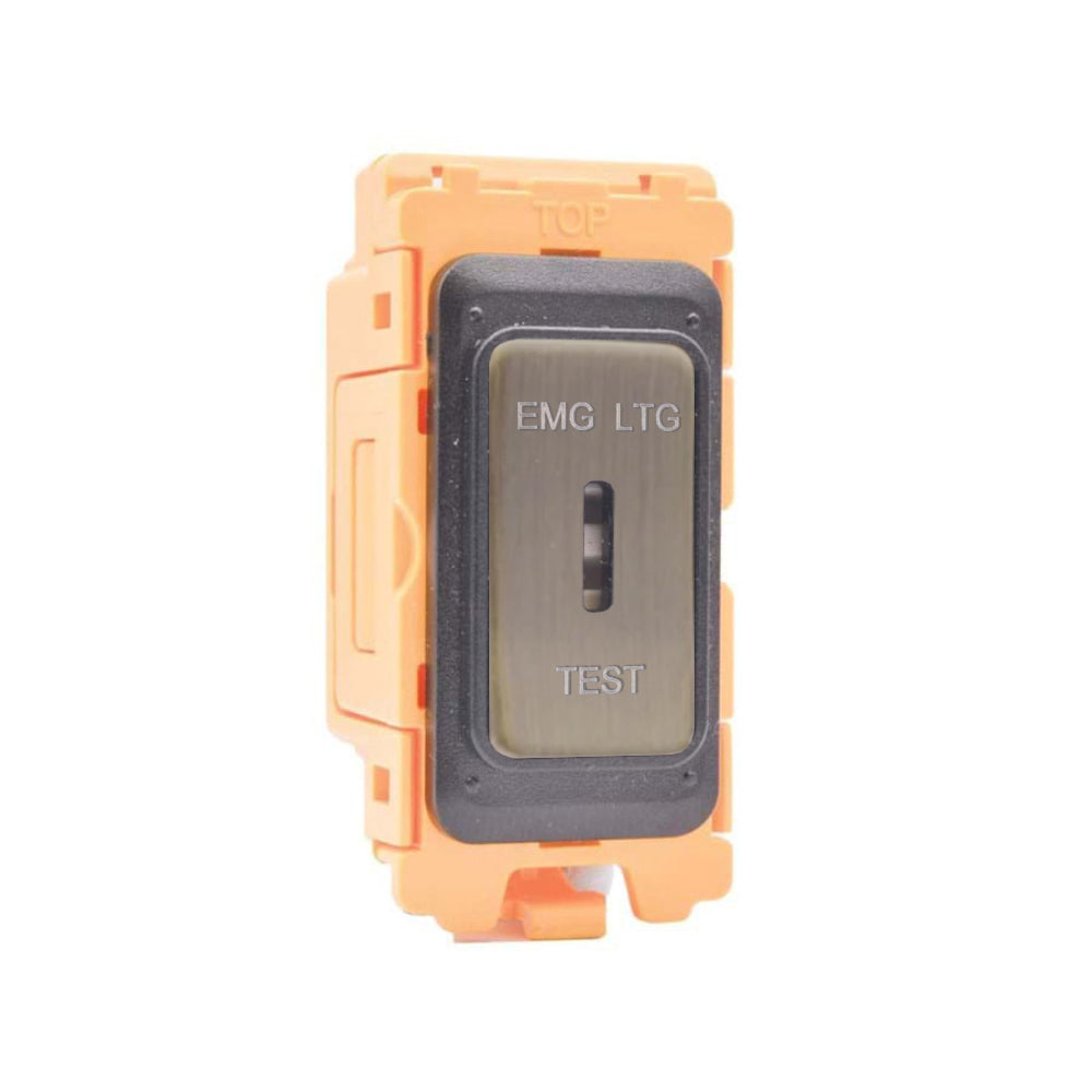 GRID-IT FL FLKEL-AB 20AX 2 Way Key Switch EMG LTG TEST Module + Bezel with Antique Brass/Black Inserts