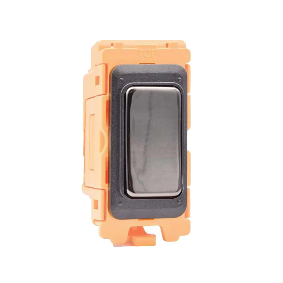 GRID-IT FL FLR2WO-BK 20A Non-Retractive 2 Way + Off Rocker Module + Bezel with Black Nickel/Black Inserts
