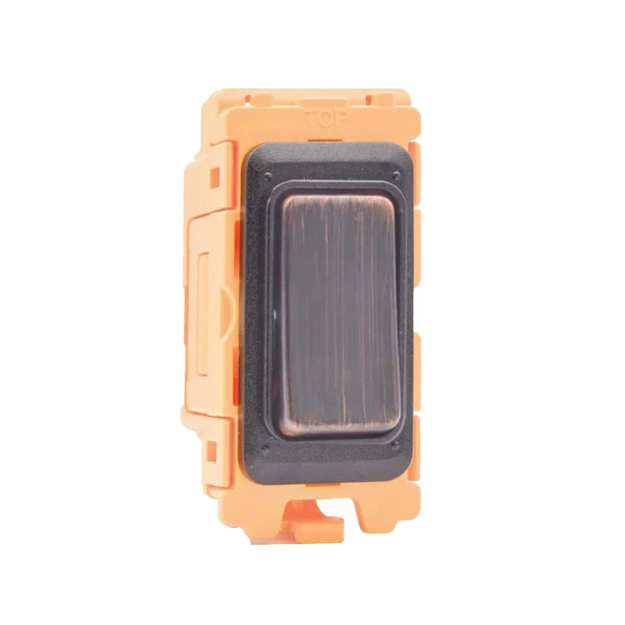 GRID-IT FL FLR2WO-EB 20A Non-Retractive 2 Way + Off Rocker Module + Bezel with Etrium Bronze/Black Inserts