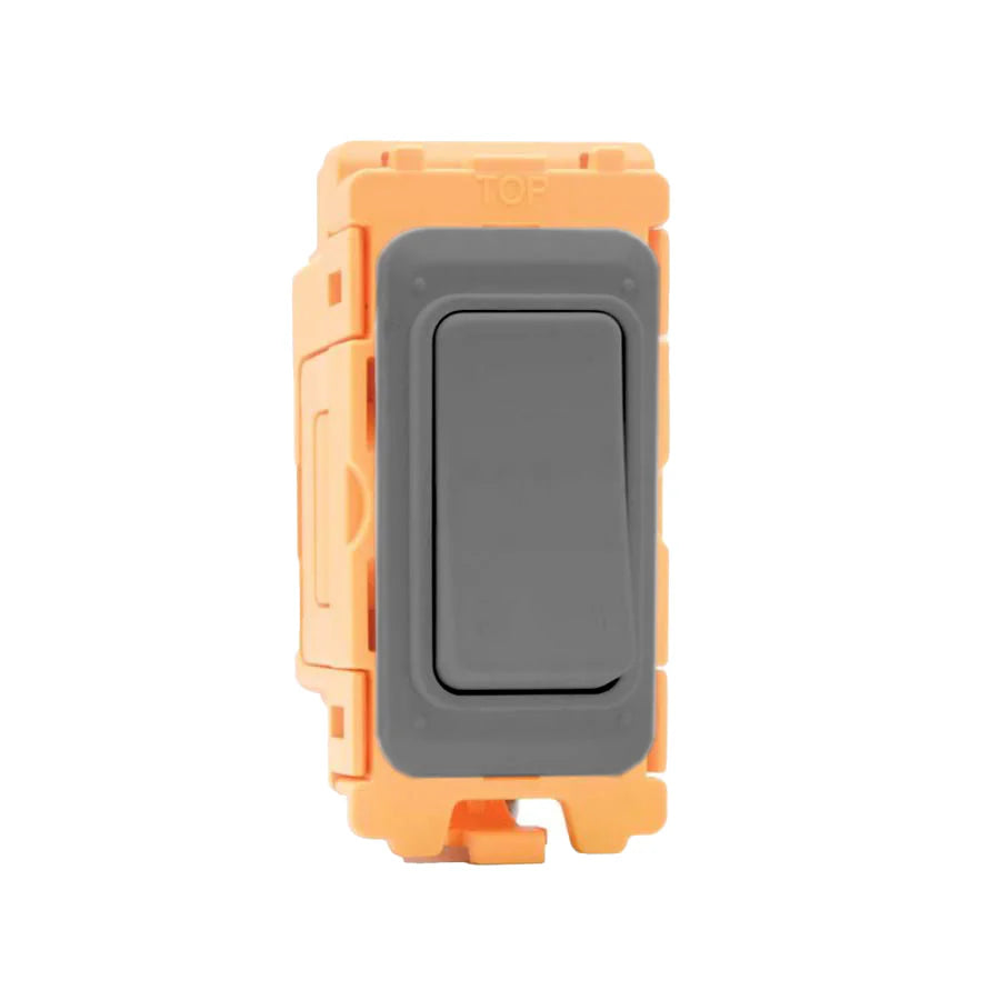 GRID-IT FL FLR2WO-GA 20A Non-Retractive 2 Way + Off Rocker Module + Bezel with Anthra Gray/Quartz Grey Inserts
