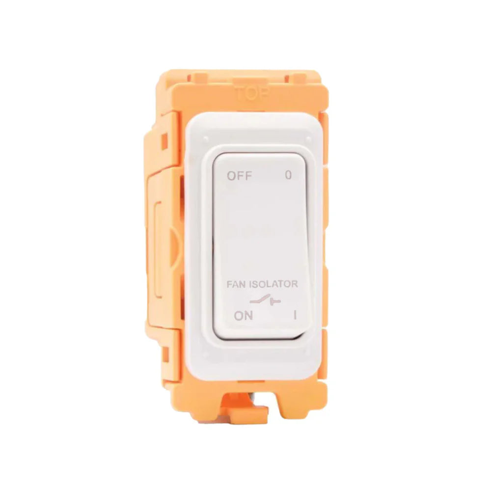 GRID-IT FL FLRT-WH 20A Push To Make/Break Retractive Rocker Module + Bezel with White/White Inserts