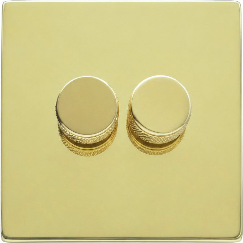 Hamilton 71C2XL-SD250MW-K Hartland CFX Polished Brass 2g Wi-Fi Rotary Master LED Dimmer Polished Brass) c/w PB Knurled Knob
