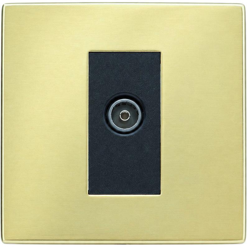 Hamilton 71CDTVFB Hartland CFX Polished Brass 1 gang Non-Isolated TV (Female) (DAB Compatible) Black