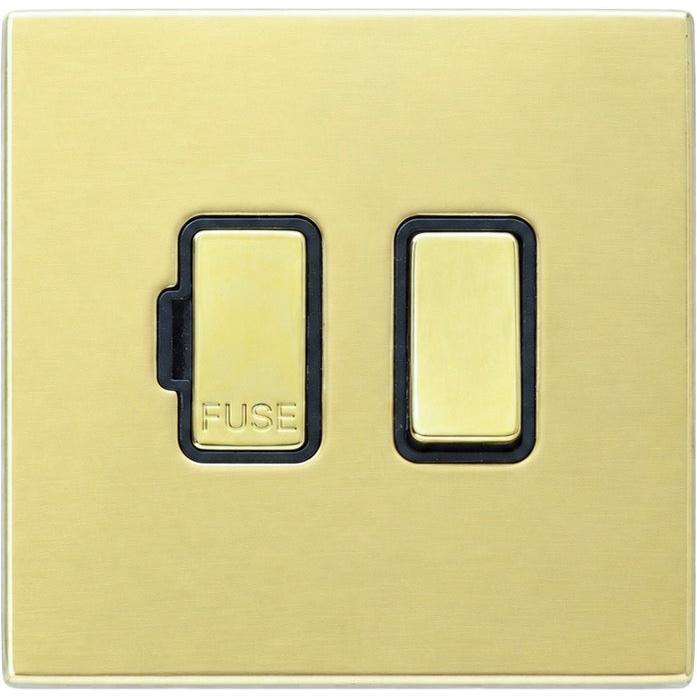 Hamilton 71CSPPB-B Hartland CFX Polished Brass 1 gang 13A Double Pole Fused Spur Polished Brass/Black