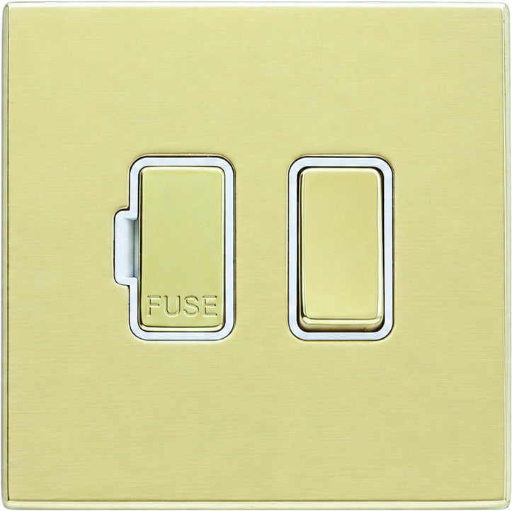 Hamilton 71CSPPB-W Hartland CFX Polished Brass 1 gang 13A Double Pole Fused Spur Polished Brass/White