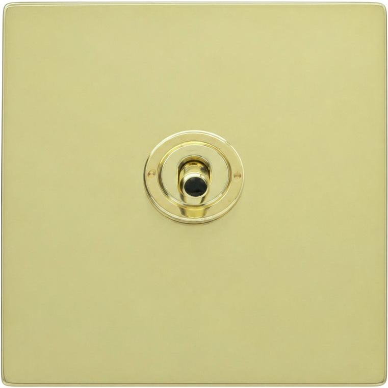 Hamilton 71CT31-3 Hartland CFX Polished Brass 1 gang 20AX Intermediate Toggle Polished Brass c/w PB 3Line Toggle