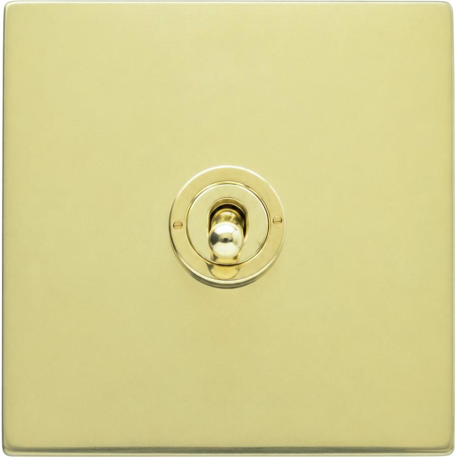 Hamilton 71CT31-C Hartland CFX Polished Brass 1 gang 20AX Intermediate Toggle Polished Brass c/w PB Classic Toggle