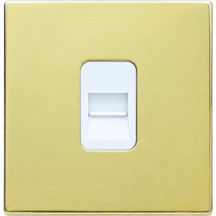 Hamilton 71CTCSW Hartland CFX Polished Brass 1 gang Telephone Slave White