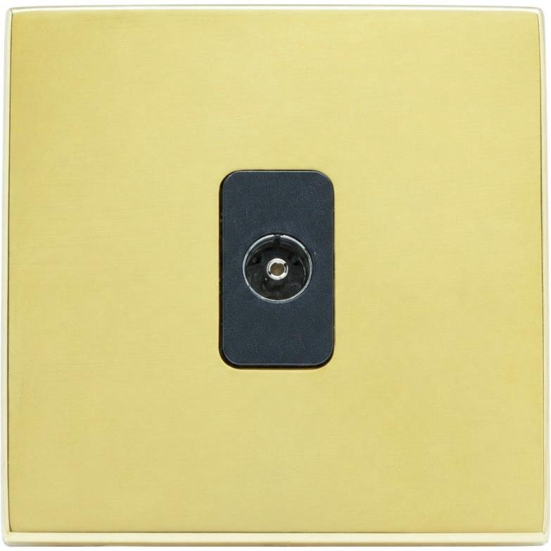 Hamilton 71CTVIB Hartland CFX Polished Brass 1 gang Isolated TV 1in/1out Black