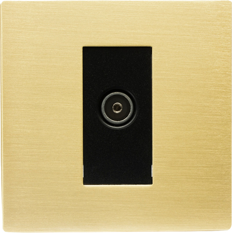 Hamilton 72CDTVFB Hartland CFX Satin Brass 1 gang Non-Isolated TV (Female) (DAB Compatible) Black