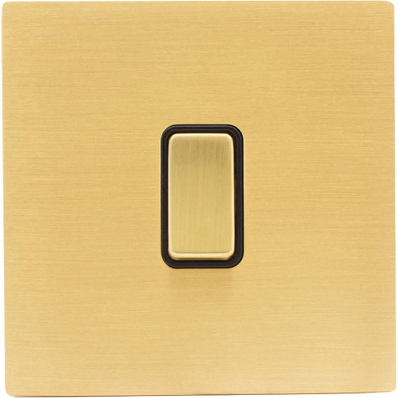 Hamilton 72CRTSSB-B Hartland CFX Satin Brass 1 gang 20AX Push To Make/Push to Break Retractive Rocker Satin Brass/Black