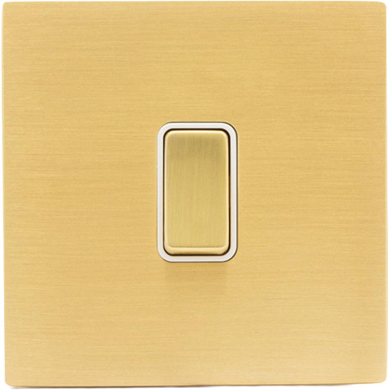Hamilton 72CRTSSB-W Hartland CFX Satin Brass 1 gang 20AX Push To Make/Push to Break Retractive Rocker Satin Brass/White