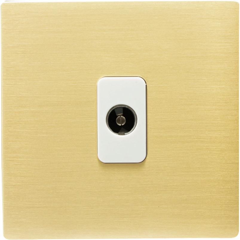 Hamilton 72CTVW Hartland CFX Satin Brass 1 gang Non-Isolated Television 1in/1out White