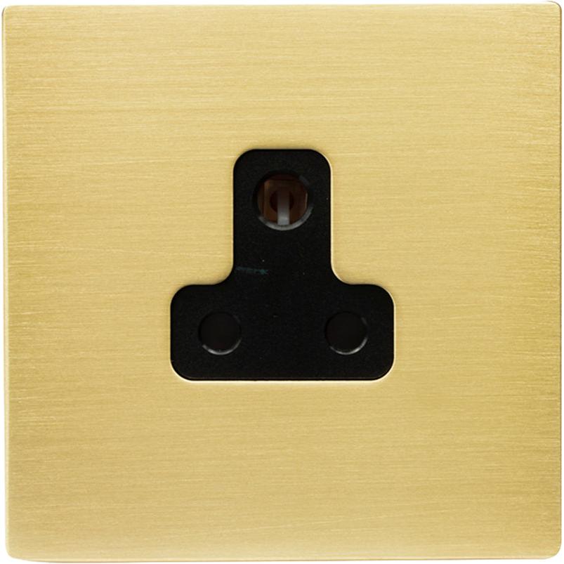 Hamilton 72CUS5B Hartland CFX Satin Brass 1 gang 5A Unswitched Socket Black
