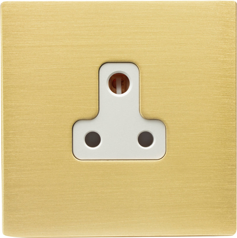 Hamilton 72CUS5W Hartland CFX Satin Brass 1 gang 5A Unswitched Socket White