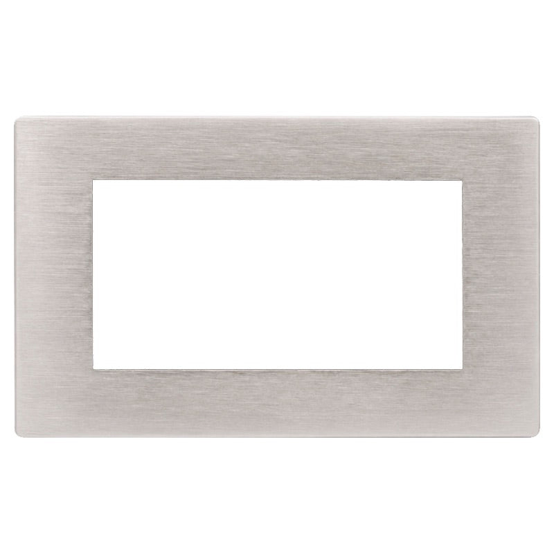 Hamilton 74CEURO4 Hartland CFX EuroFix Satin Steel Effect Double Plate complete with 4 EuroFix Apertures 100x50mm and Grid