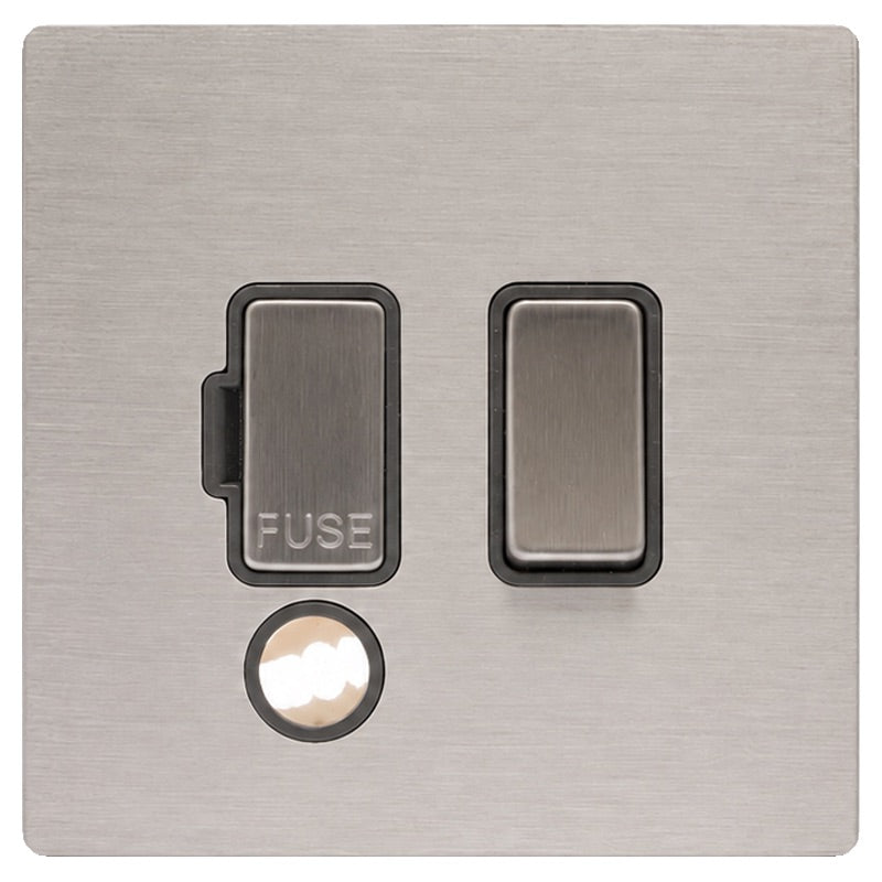 Hamilton 74CSPCSS-QG Hartland CFX Satin Steel Effect 1 gang 13A Double Pole Fused Spur and Cable Outlet Satin Steel/Quartz Grey