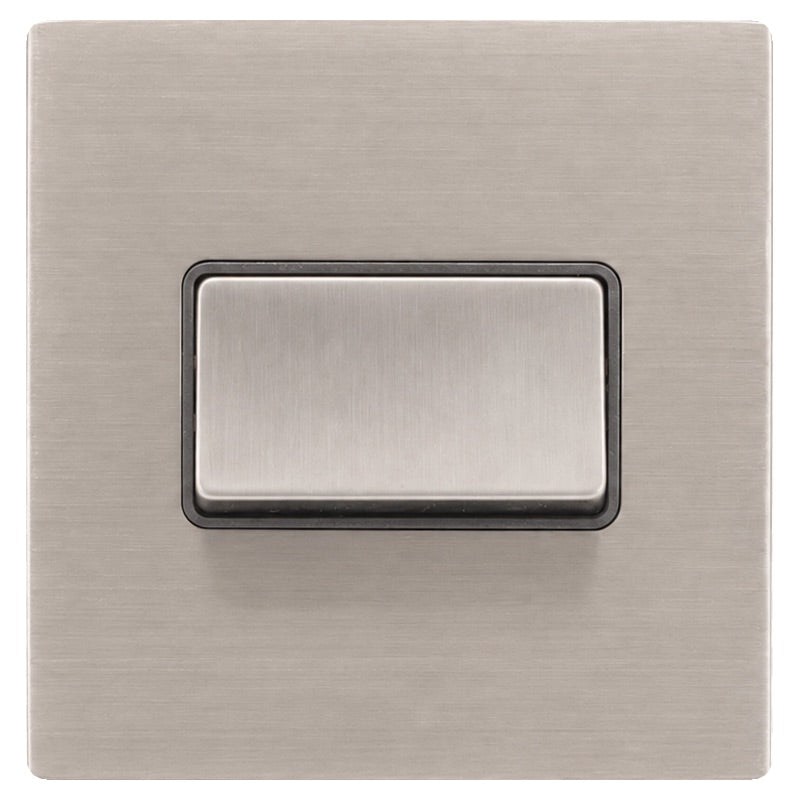 Hamilton 74CTPSS-QG Hartland CFX Satin Steel Effect 1 gang 10A Triple Pole Rocker Satin Steel/Quartz Grey