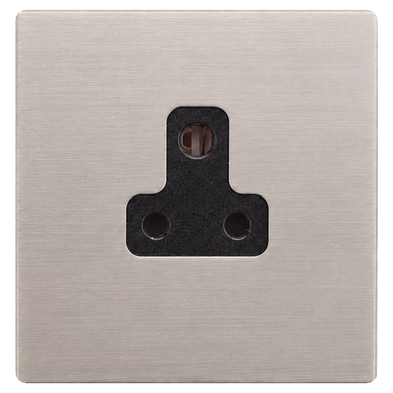 Hamilton 74CUS5B Hartland CFX Satin Steel Effect 1 gang 5A Unswitched Socket Black