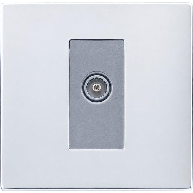 Hamilton 77CDTVFQG Hartland CFX Bright Chrome 1 gang Non-Isolated TV (Female) (DAB Compatible) Quartz Grey