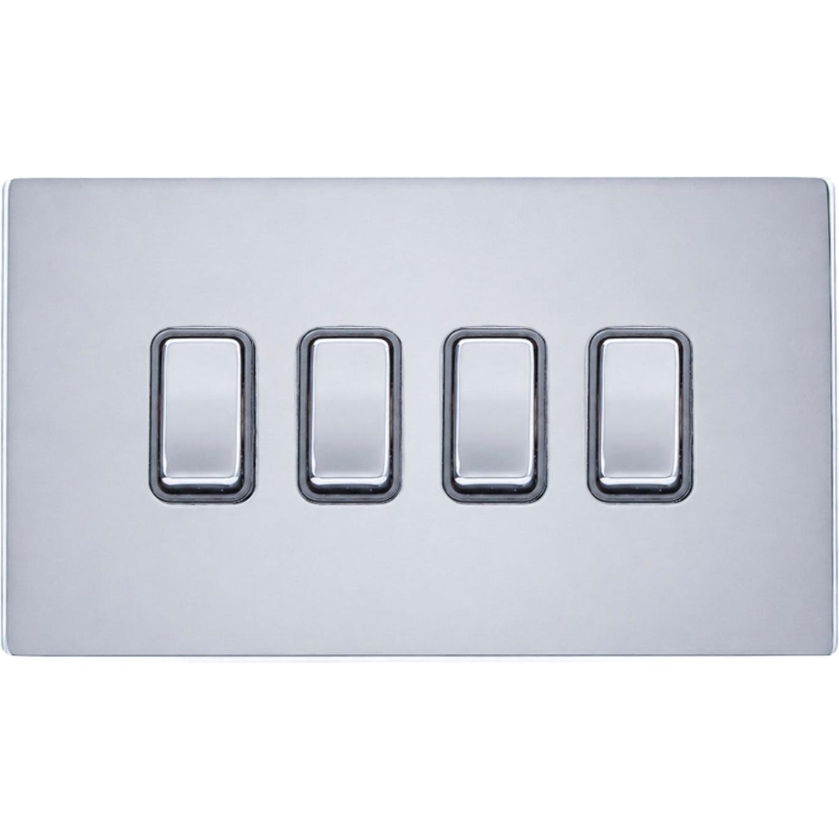 Hamilton 77CR242BC-QG Hartland CFX Bright Chrome 4 gang 20AX 2 Way FL Rocker Bright Chrome/Quartz Grey
