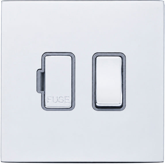 Hamilton 77CSPBC-QG Hartland CFX Bright Chrome 1 gang 13A Double Pole Fused Spur Bright Chrome/Quartz Grey