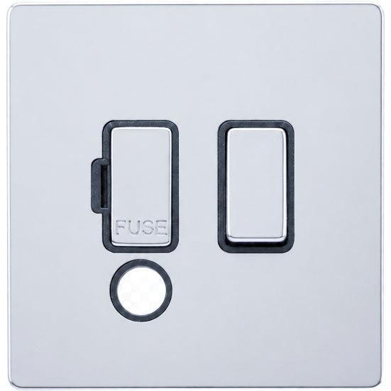 Hamilton 77CSPCBC-B Hartland CFX Bright Chrome 1 gang 13A Double Pole Fused Spur and Cable Outlet Bright Chrome/Black