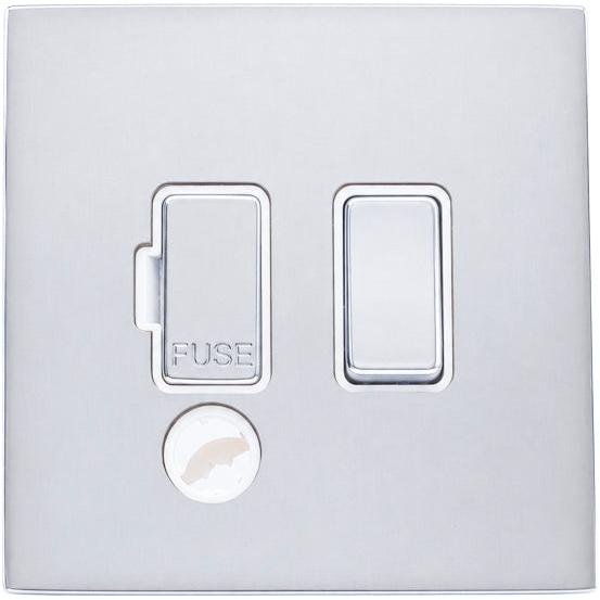 Hamilton 77CSPCBC-W Hartland CFX Bright Chrome 1 gang 13A Double Pole Fused Spur and Cable Outlet Bright Chrome/White