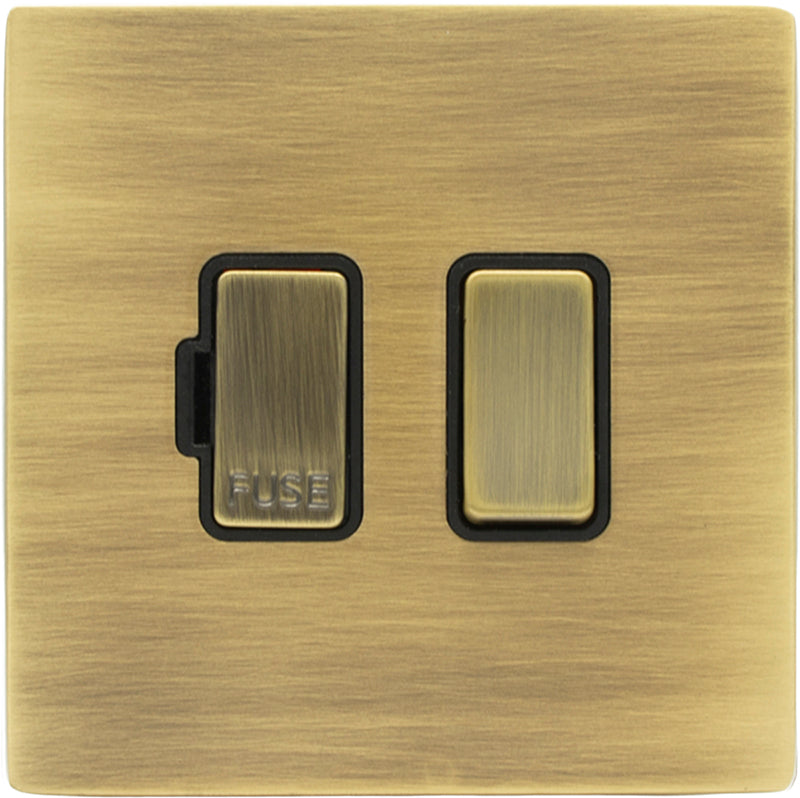 Hamilton 79CSPAB-B Hartland CFX Antique Brass 1 gang 13A Double Pole Fused Spur Antique Brass/Black