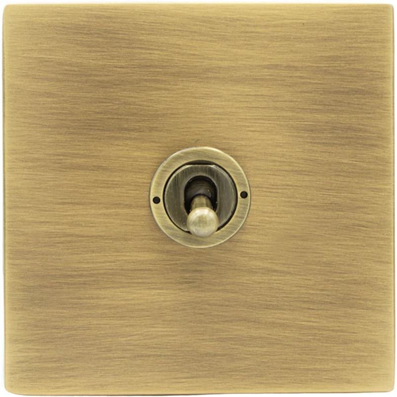 Hamilton 79CT21-C Hartland CFX Antique Brass 1 gang 20AX 2 Way FL Toggle Antique Brass c/w AB Classic Toggle
