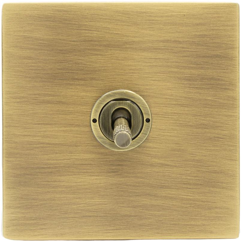 Hamilton 79CT31-K Hartland CFX Antique Brass 1 gang 20AX Intermediate Toggle Antique Brass c/w AB Knurled Toggle