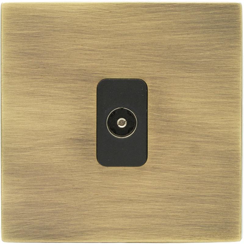 Hamilton 79CTVB Hartland CFX Antique Brass 1 gang Non-Isolated Television 1in/1out Black