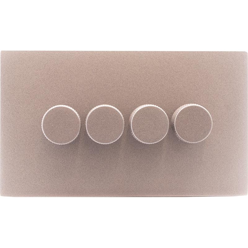 Hamilton 7BGC4XLEDITB250-K Hartland CFX Bassalt Gray 4g 250W LED 2 Way Push On/Off Rotary Dimmer Bassalt Gray per gang c/w BG Knurled Knob